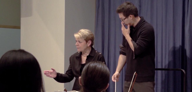 Marin Alsop conducting masterclass