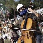 turkish musician protesting in Taksim Park